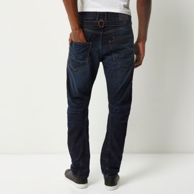 Dark blue wash Curtis slouch jeans